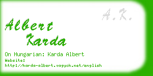 albert karda business card